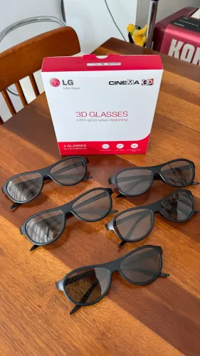 Lote Com 5 Óculos Cinema 3D LG Passivos - Na Caixa Original