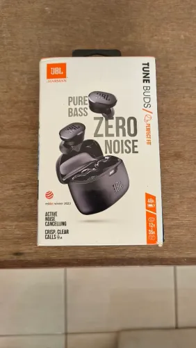 JBL Tune Buds Preto Original - ANC Zero Noise + Caixa + Cabo (Completo)