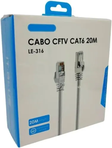CABO DE REDE CAT6 20M (Honestidade e Qualidade Distribuidora JK Eletrônicos)
