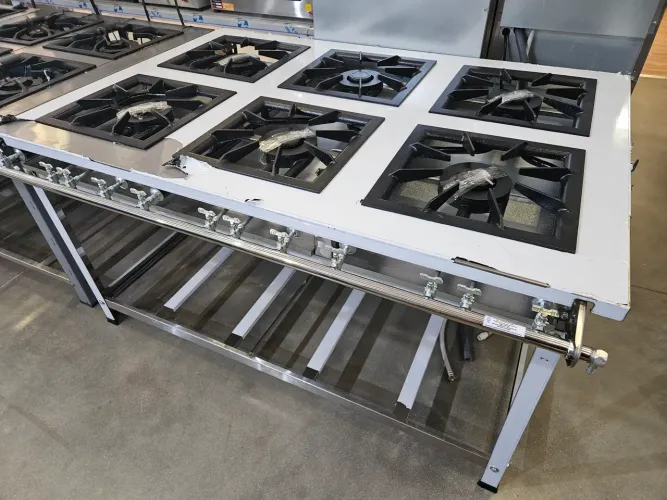 fogão industrial inox 6 queimadores duplos 40x40