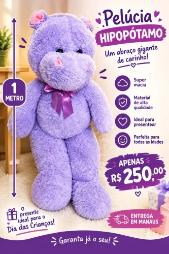 ? PELÚCIAS GIGANTES PARA PRESENTEAR! ? 1 Metro Entrego com taxa?