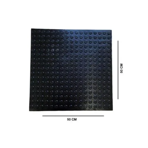 Placa de Piso de Borracha Pastilhada Tipo Moeda 50 cm x 50 cm - MD Borrachas