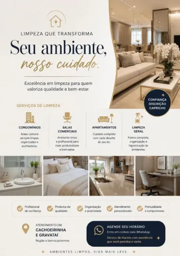 Serviço de Limpeza para Apartamentos e Condomínios.
