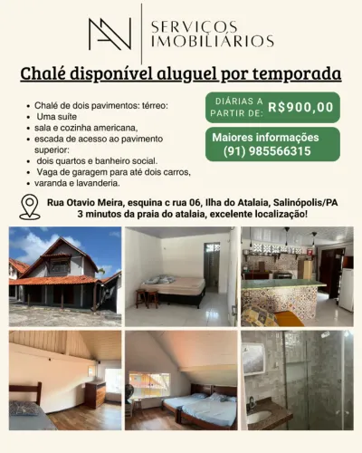 Chalé aluguel por temporada, próximo a praia do Atalaia