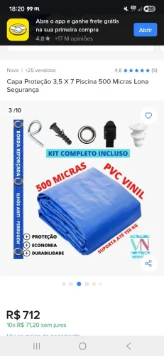 Capa de piscina , Nova ! Material muito resistente!!