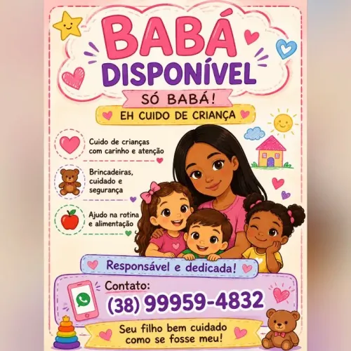 Babá cuido de crianças de todas as idades