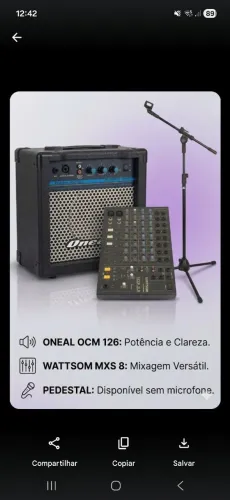 Kit Estúdio/Ensaio: Mesa Wattsom MXS 8S + Cubo Oneal Ocm 126 + Pedestal