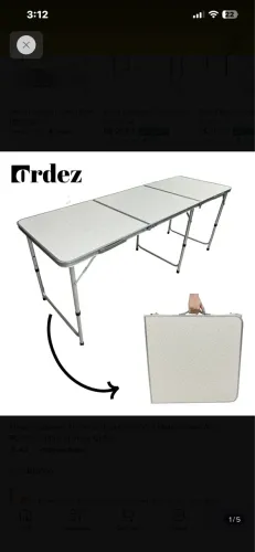 Mesa dobrável três partes