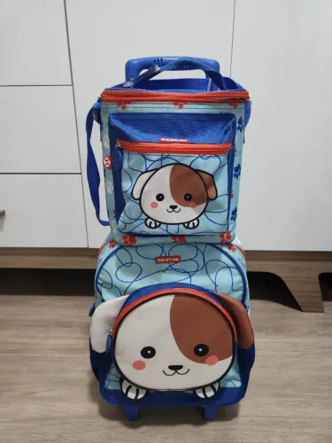 Mochila Infantil com Lancheira Termica Tema Cachorro .Marca SESTINI Original