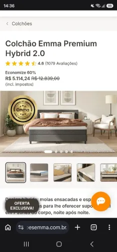 Colchão King Emma Premium Hybrid 2.0