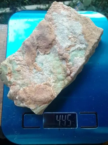Pedra Bruta Natural Crisoprásio 445g - Quartzo Verde - Para Lapidação e Coleção
