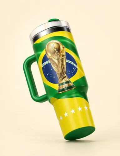 Promoção ( Copos térmicos de 1200ml personalizado do Brasil de $80 por $55 ) aproveite