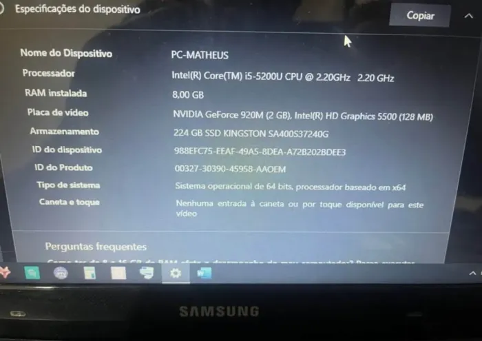 Notebook Samsung