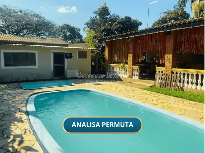 Chácara aconchegante no Danúbio Azul com piscina, sauna, área gourmet e acesso exclusivo a