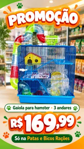 Gaiola para Hamster 3 andares