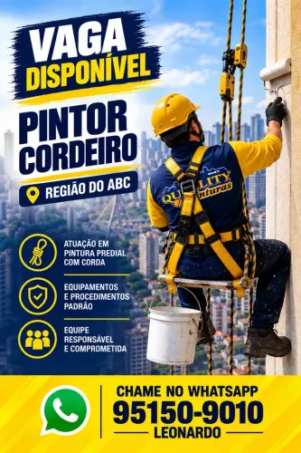 VAGA PARA PINTOR CRDEIRO / REGIÃO DO ABC