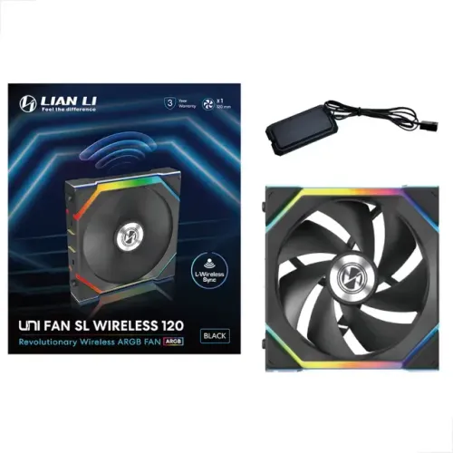 Kit com 7 fans Lianli SL120 Wirelless 120mm v2