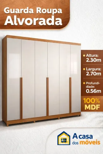 Roupeiro 100% MDF - Nature off white