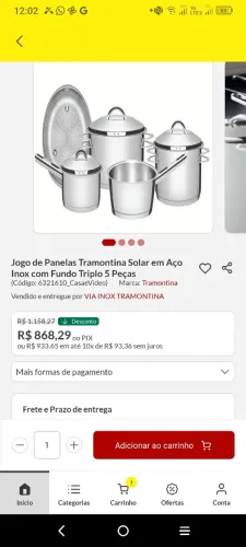 Jogo de Panelas Tramontina Solar Peças - NOVO