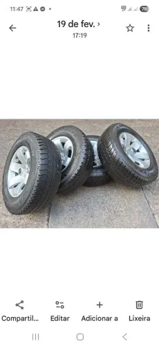 FORD RANGER RODA ESPORTIVA ALUMINIO ARO 16 PNEU USADO JOGO