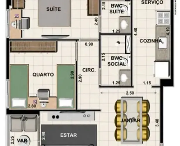 Apartamento para venda tem 56 metros quadrados com 2 quartos em Torreão - Recife - Pernamb