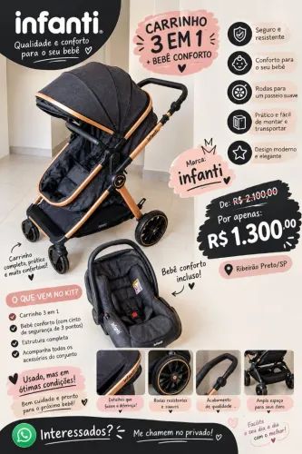 Carrinho e bebe conforto