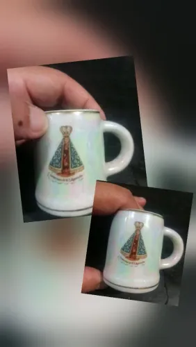 Xícara pequena cafezinho Nossa Senhora Aparecida 