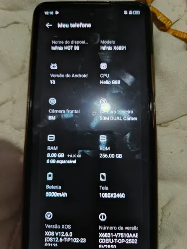 Celular Hot 30 pró 16gb/256gb