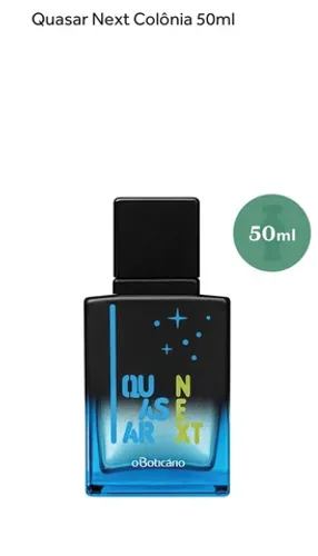 Quasar Next Desodorante Colônia 50ml Masculino de O Boticário Novo na Caixa Lacrada