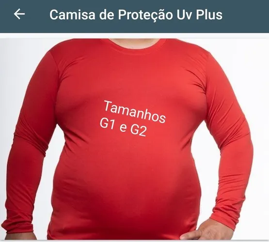 Camisa Térmica Manga longa Plus Size Tamanho grande UV 50 proteção solar UV EXG G1 G2 G3