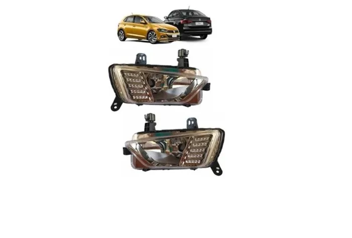 Par Farol Milha Cromado Virtus Polo 2018 2019 2020 Sem Led