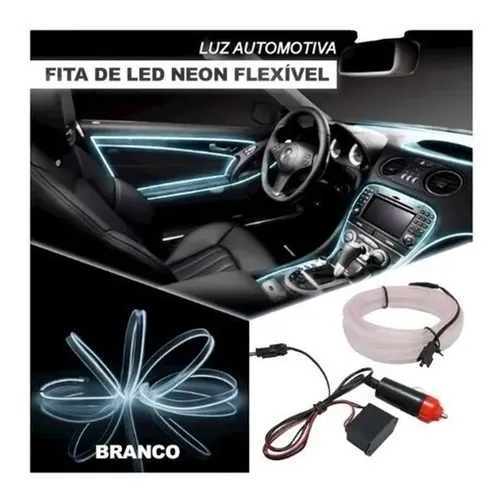 Fita De Led Luz Interna Neon Painel Carro 5 Metros Cinoy