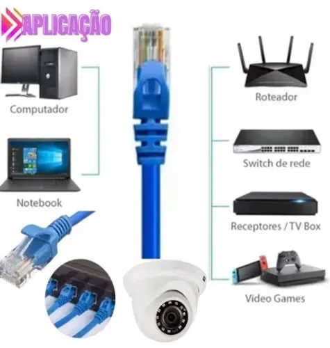 Cabo De Rede Cat6 Rj45 5 Metros Internet Lan Crimpado Arduino Automação COD-CP716