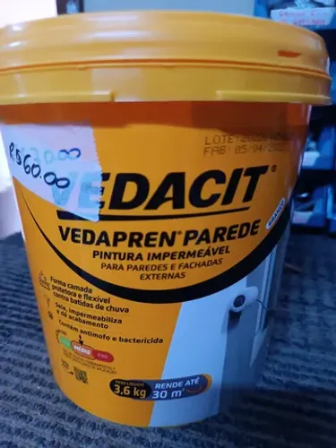 Tinta Vedacit Vedapren parede branco 3,6 litros 
