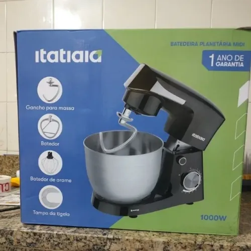 Lacrada Batedeira Planetária Turbo Tigela Inox 4,5L 12Velocidades 3 Batedores 1.000W 220V
