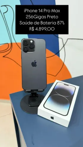 IPhone 14 Pro Max Preto 256Gigas Saude de Bateria 87% R$4.899,00 | Loja Fisica |
