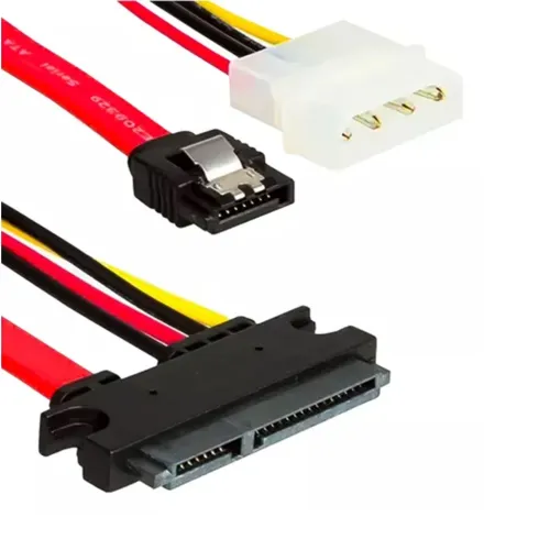Cabo de Alimentação SATA 7P + Molex X SATA 15P + 7P, Tamanho 43cm - Grasep