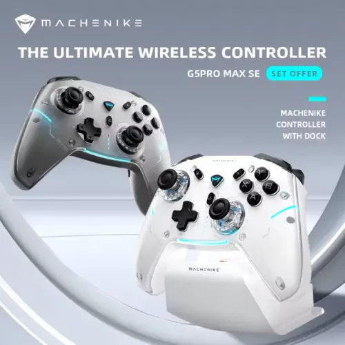 Controle Sem Fio Machenike G5 Pro Max SE + Doca Carregamento, Hall Effect, PC, RGB [Novo] 
