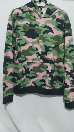 Moletom Camuflado Verde e Rosa