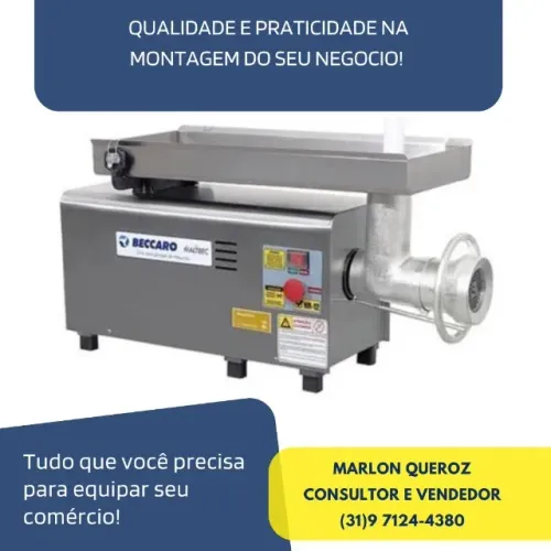 Moedor de Carne Industrial Boca 22 Beccaro Todo Inox