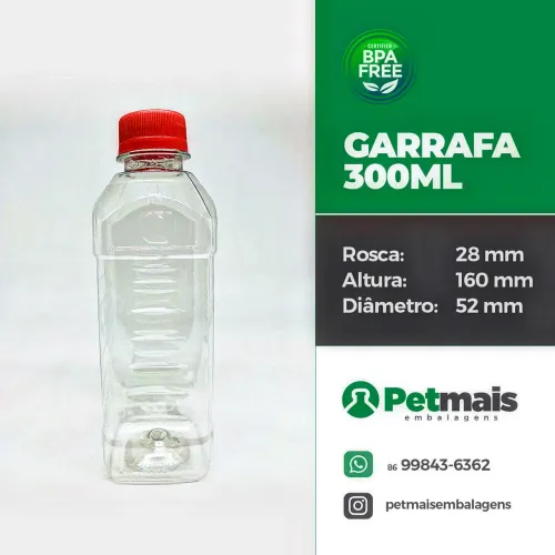 Garrafa pet 300 ml