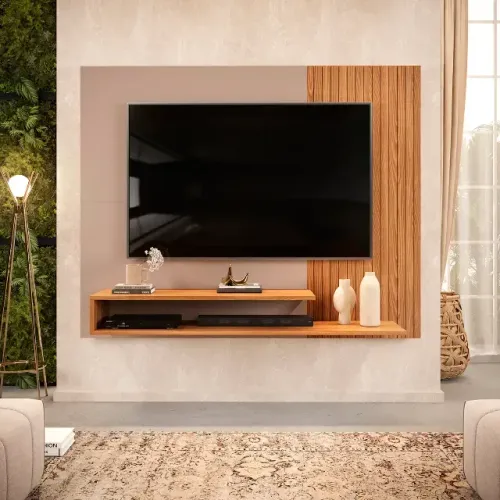 Painel TV 50 Polegadas Ripado Com Nicho