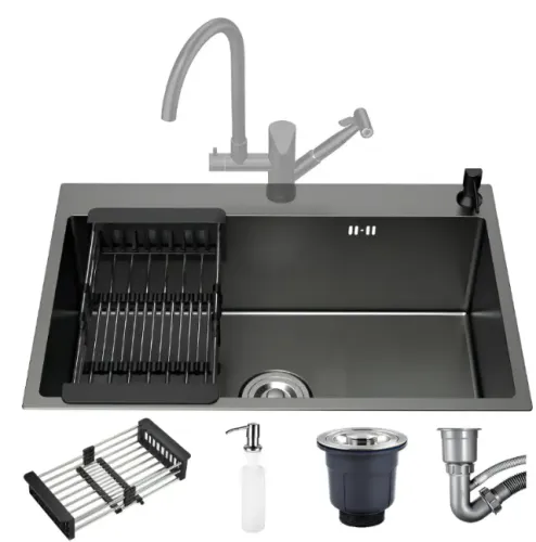 Cuba de Cozinha Gourmet Inox Preta 60x45cm com Acessórios - Yesop
