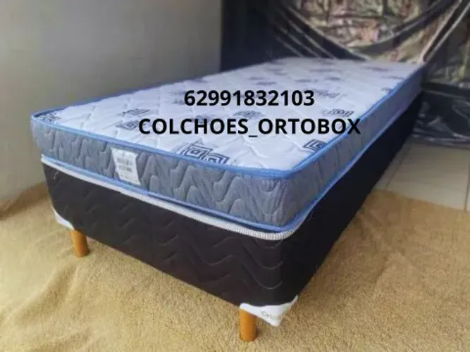 Base e colchão solteiro de espuma D33 da Ortobom