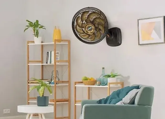 Ventilador preto/dourado 