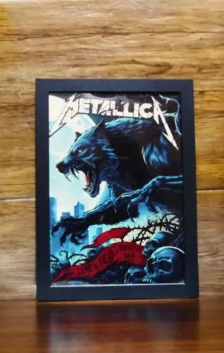 Quadro Decorativo Metallica - Lonewolf tamanho A4