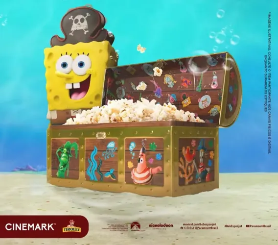 Balde de Pipoca Baú Bob Esponja - Edição Exclusiva Cinemark