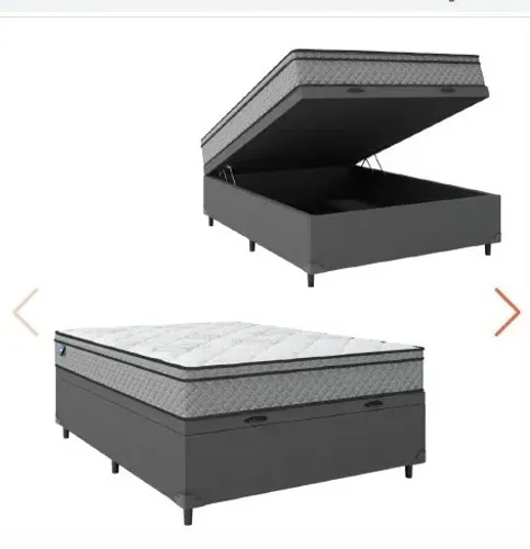 cama casal ou viuva box bau e colchao espuma