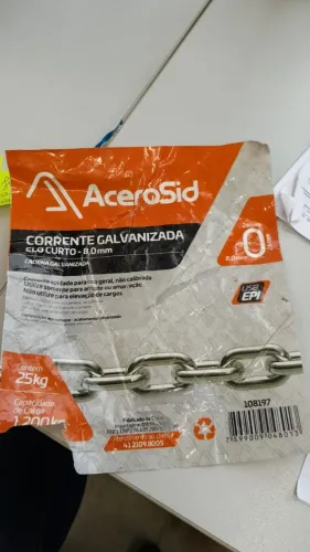 CORRENTE GALVANIZADA ELO CURTO 8MM
