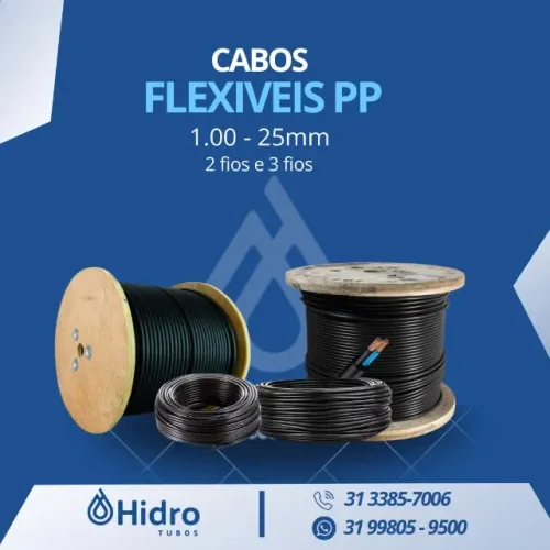 CABOS FLEXIVEIS PP 1.00 - 25mm 2 FIOS E 3 FIOS
